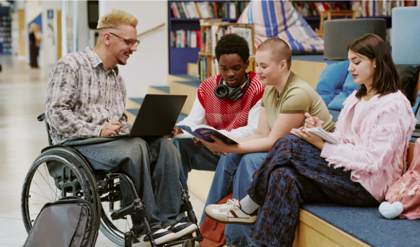 A student with developmental disabilities participating in a hands-on media training session at JDS Creative Academy, supported by Title 17 inclusive education programs.
