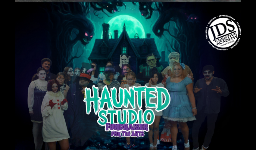 JDS Creative Academy students performing a Halloween-themed theater production at Haunted Studio, a beloved Temecula tradition.