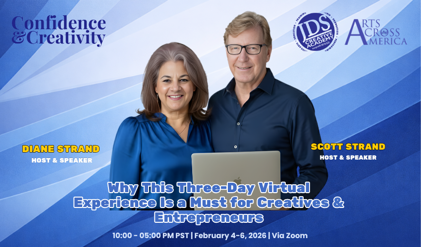 Participants engaged in an interactive virtual workshop on confidence, creativity, and visibility, connecting from home via their computers.